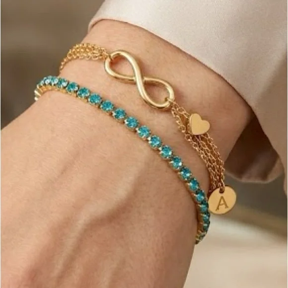 ✨ New | Gold Filled Stainless Steel CZ Bracelet Set ✨ - Picture 1 of 3